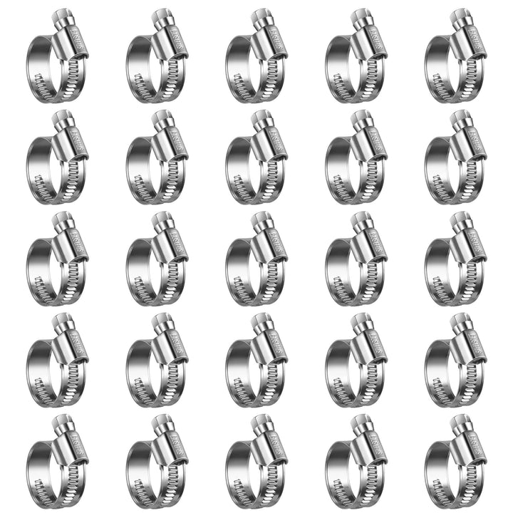 Steelsoft front packaging showing 25 hose clamps and product labeling for reliability