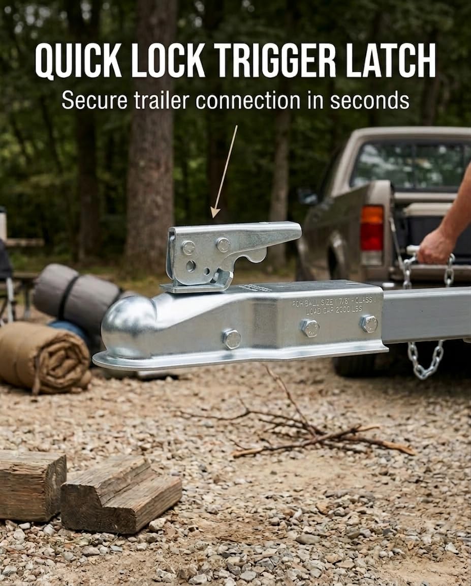Stegewop mounted on a boat trailer demonstrating dependable towing connection