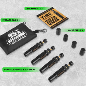STEGODON in use on an offroad truck tire demonstrating quick setup