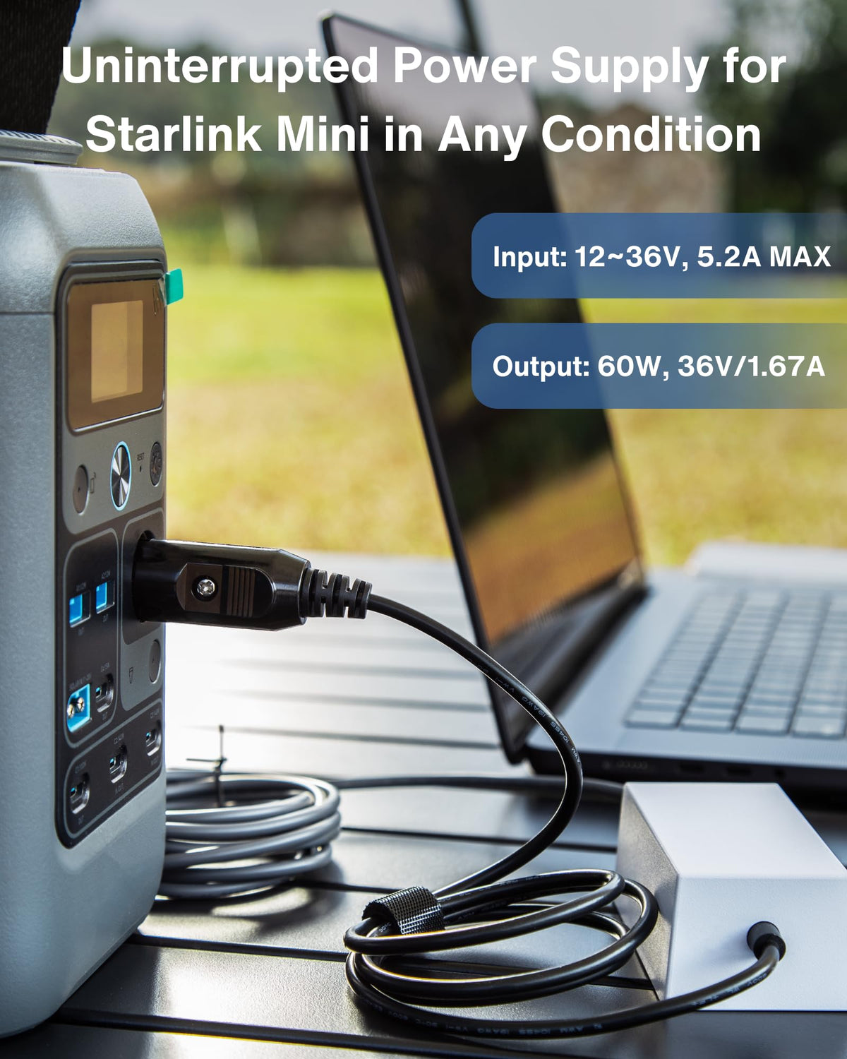 Steinwhale built-in 3.3ft cable displayed coiled, convenient plug-and-play use