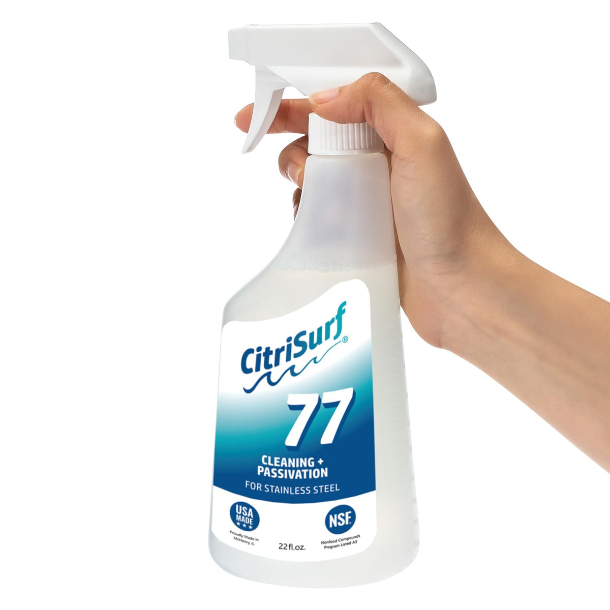 Stellar Solutions CitriSurf 77 22oz bottle next to ruler showing scale