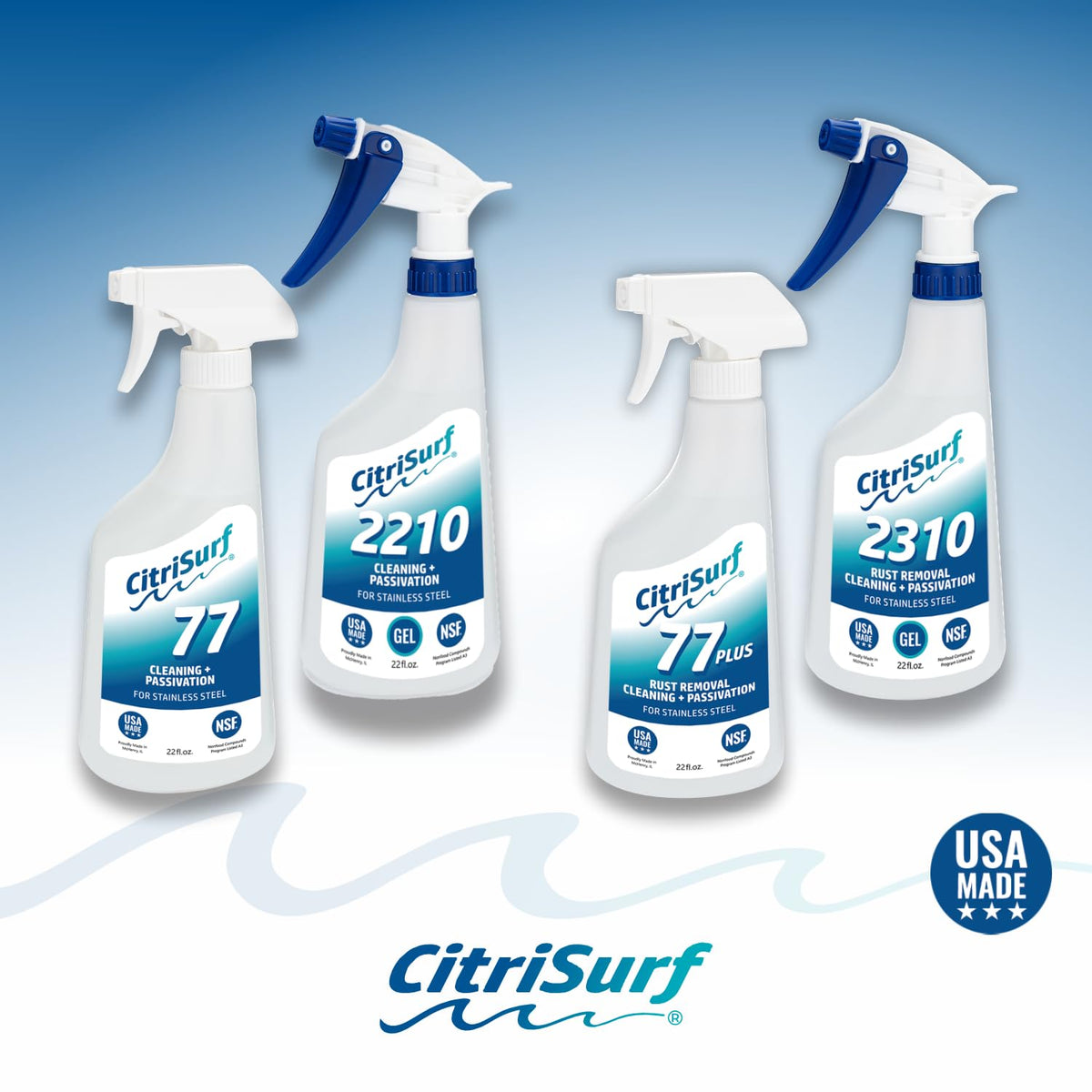 Stellar Solutions CitriSurf 77 treated versus untreated metal comparison image