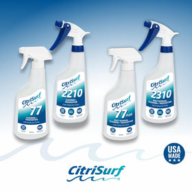 Stellar Solutions CitriSurf 77 treated versus untreated metal comparison image