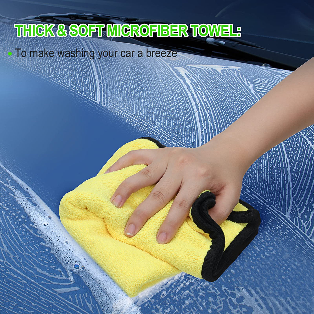 Stemni absorbent microfiber towels folded for fast streak-free drying