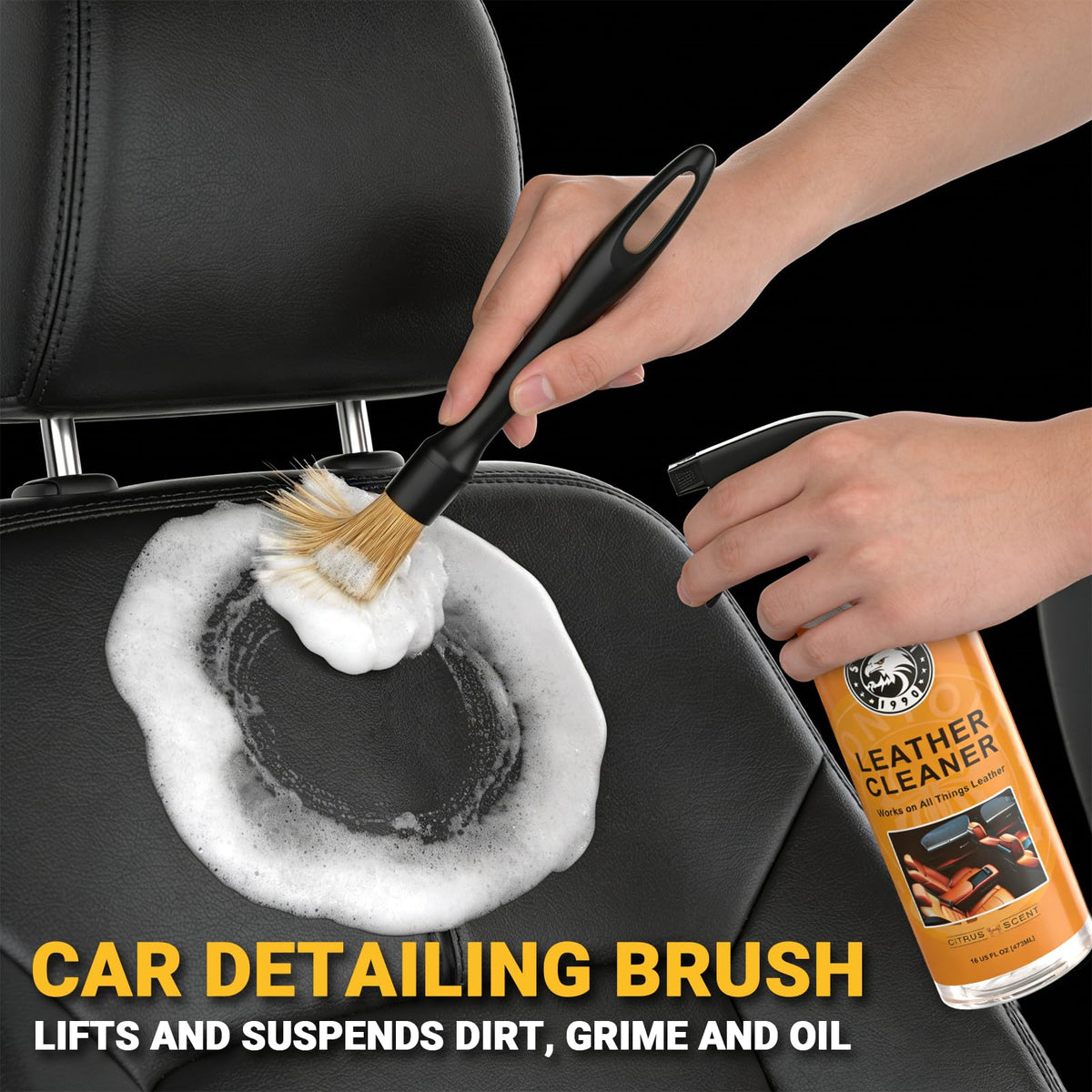 Stemni before and after car seat comparison restoring color and texture