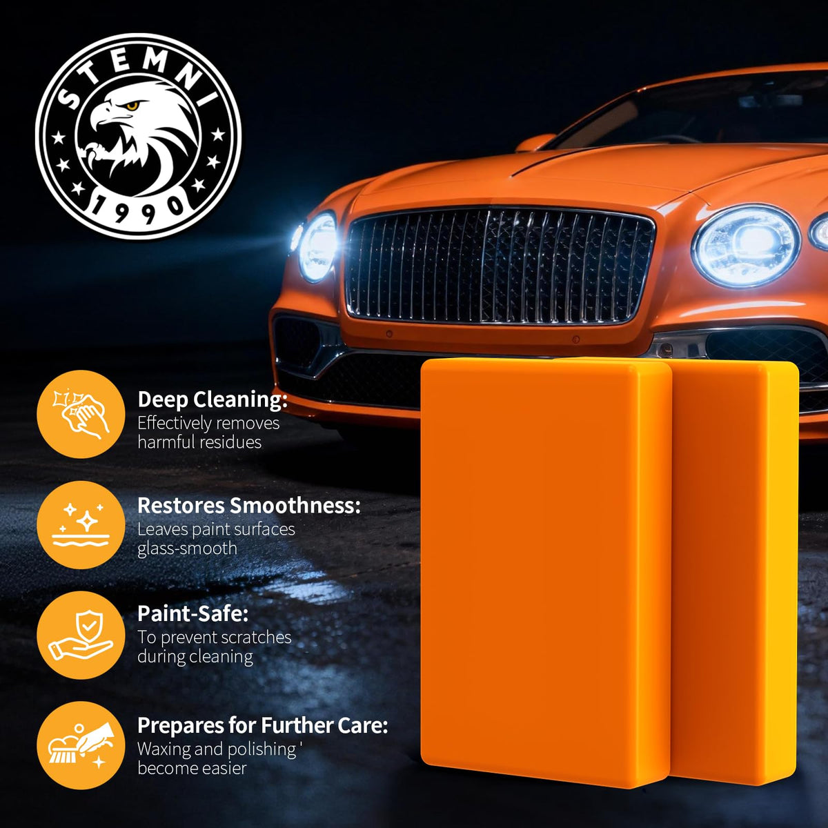 Stemni clay bar close-up revealing texture for effective contaminant removal