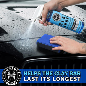 Stemni mitt saturated with lubricant showing safer glide over paint