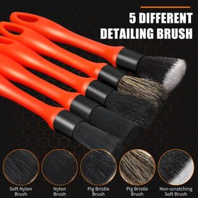 Stemni wheel brush scrubbing rim spokes to loosen brake dust and grime