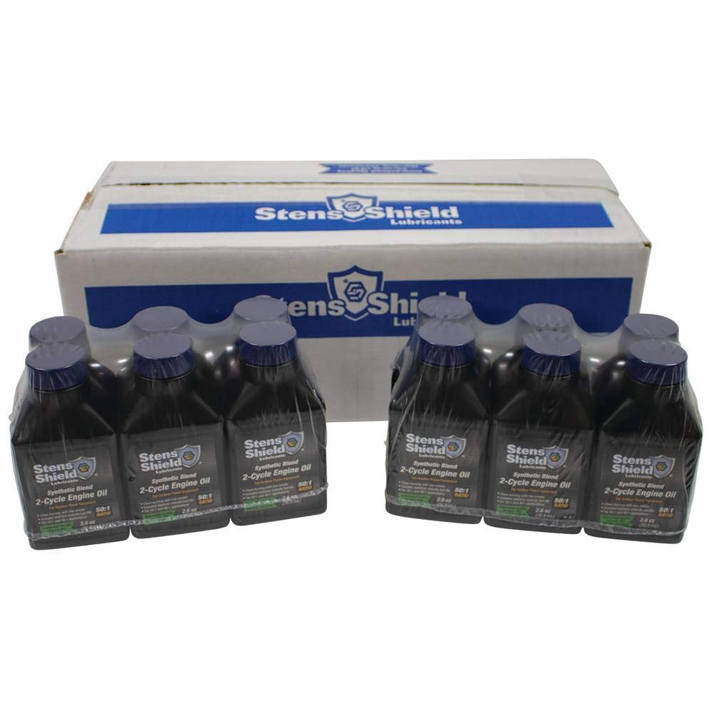 Stens front packaging showing red 2.6 oz bottles and case — clear identification and protection