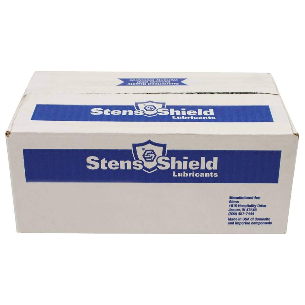 Stens oil being mixed while servicing a lawnmower — keeps engine parts clean for reliability