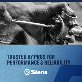 Stens fuel line with clamp on fitting showing secure leak-free connection