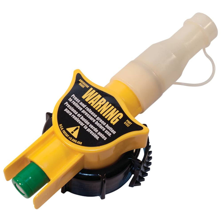 Stens nozzle front view showing fit and seal for reliable pouring