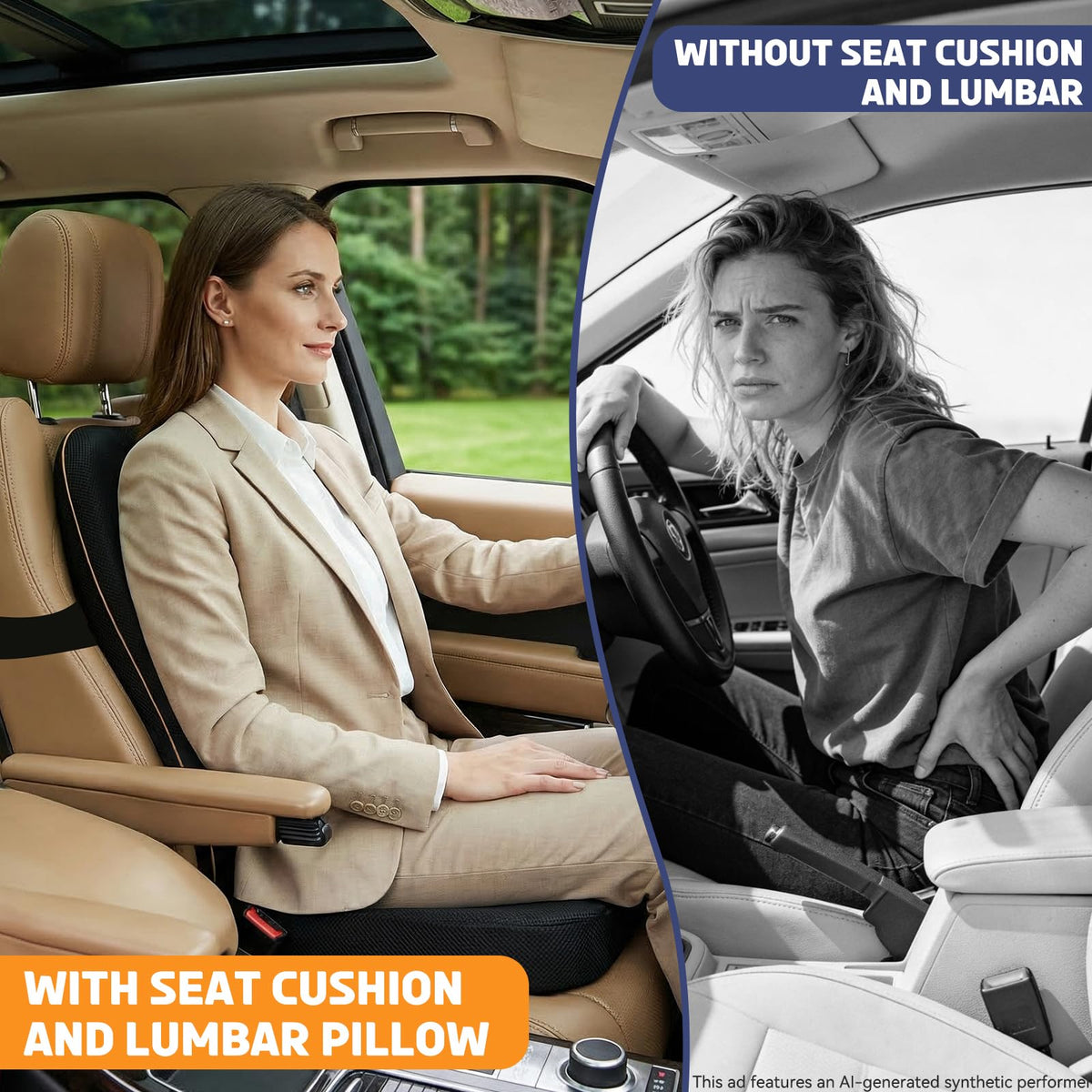 Stepxi breathable 3D honeycomb mesh and tailbone cutout for cooler long sitting