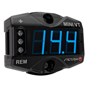 Stetsom MiniVT inside car audio rack benefit centralized battery monitoring