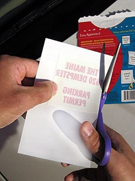 STICKER SHIELD sheet next to a ruler showing the 4x6 scale
