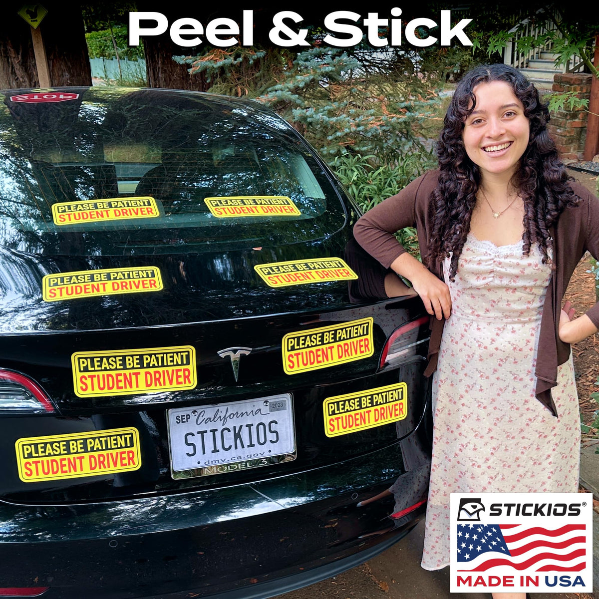 Peeling Stickios sticker off cleanly showing no residue and paint-safe removal benefit