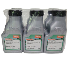 STIHL close-up of bottle label displaying dosage and clarity for accurate mixing benefit
