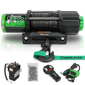 STIMULATER front view winch showing compact durable housing and mounting