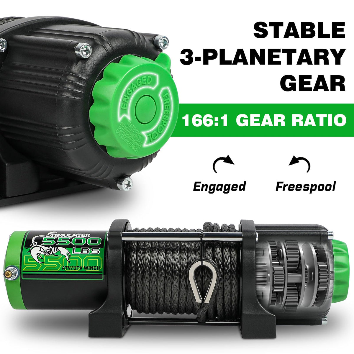 STIMULATER winch mounted on UTV demonstrating reliable off-road recovery