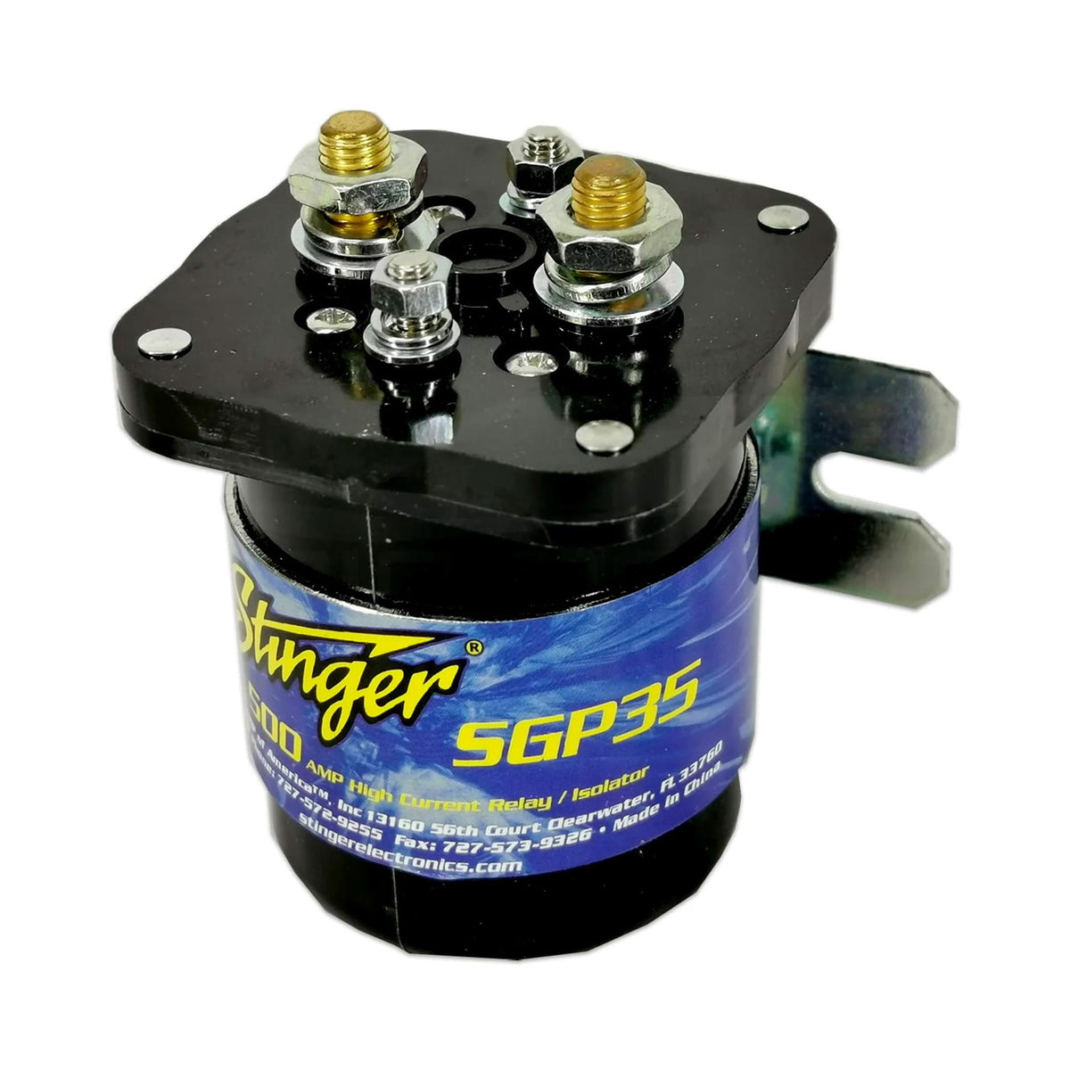 STINGER relay installed under hood demonstrating clean fit and protected operation