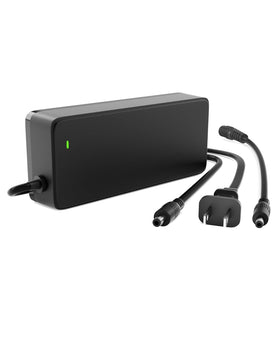 stio charger front view showing compact design and quick charge benefit