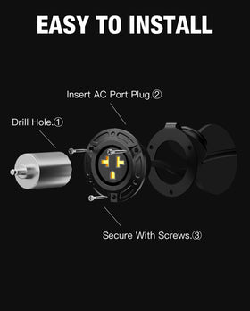 stio installed on RV shore power port for safe shore connection