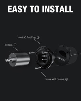 stio inlet installed on RV side offering easy shore power hookup