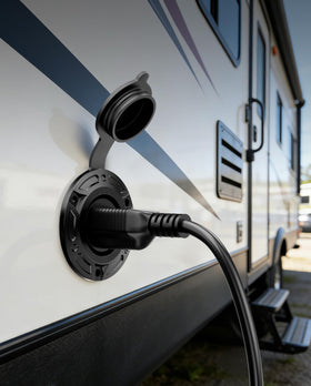 stio connected at boat dock showing reliable marine power hookup
