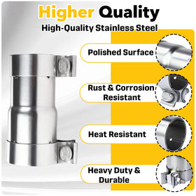 Stitokg adapter installed on car exhaust demonstrating quick no-weld repair benefit