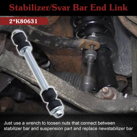 Stiueoav sway bar link on workshop bench with tools showing easy swap and professional finish