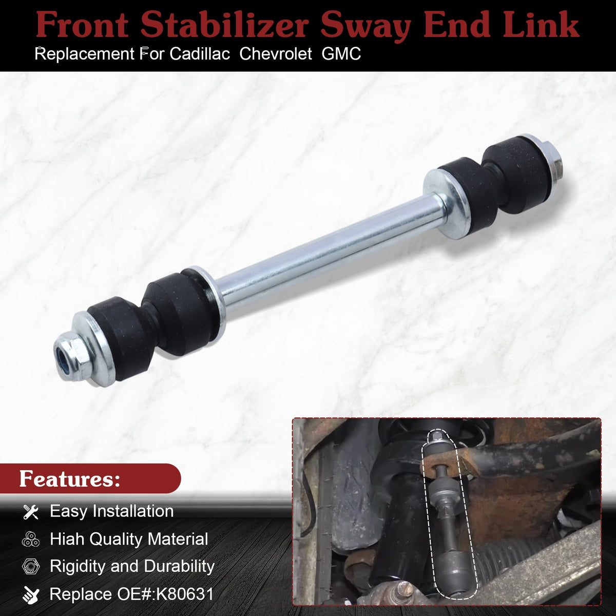 Stiueoav side profile of link showing correct length and geometry for accurate OEM fitment