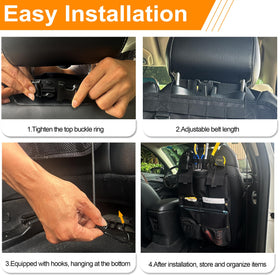 STOLCA installed behind car seat demonstrating secure fit and space-saving benefit