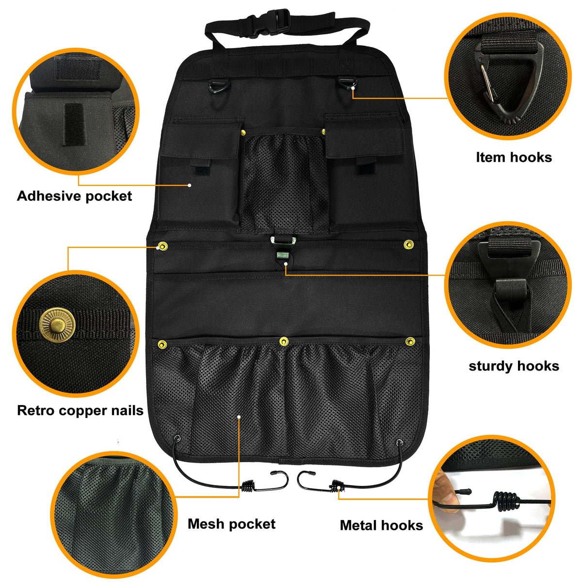 STOLCA mesh pocket detail showing visibility of contents and quick access benefit