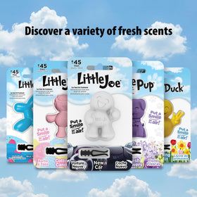Stoner Little Joe on dashboard in lifestyle scene offering pleasant cabin scent
