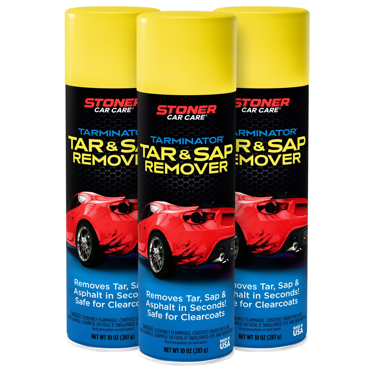 Stoner Car Care aerosol can front label showing product and benefit