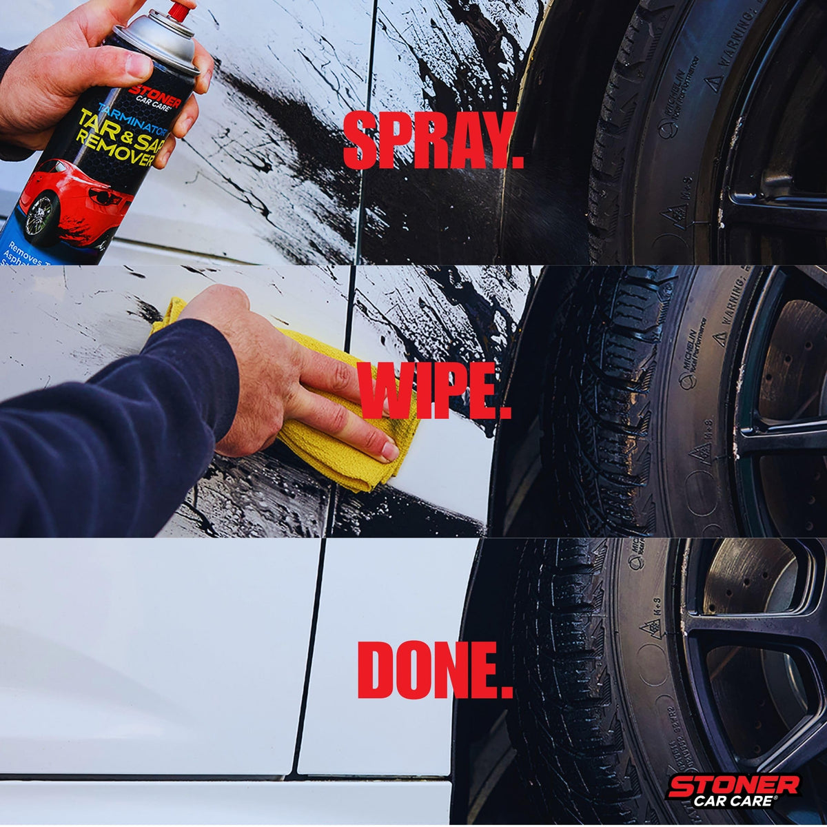 Stoner Car Care can in hand illustrating 10 oz size convenience