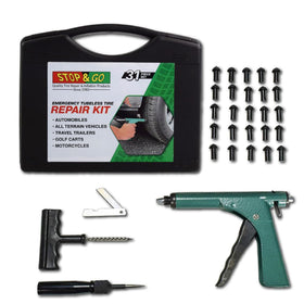 Stop & Go 1085 open case showing tools and plugs for fast roadside repairs