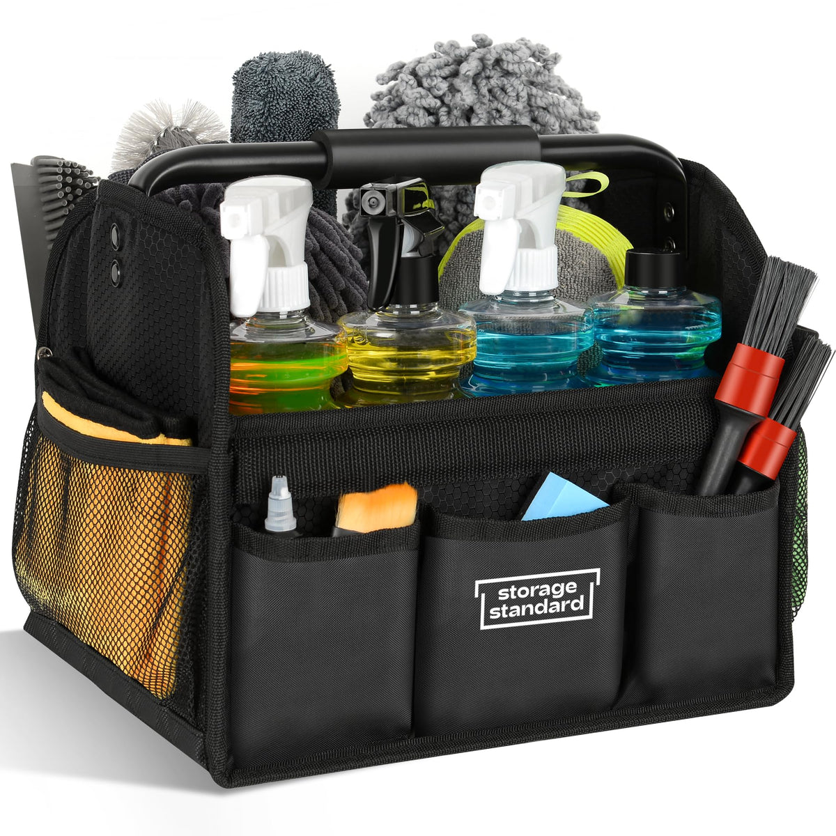 Storage Standard open and filled with detailing bottles showing quick organization