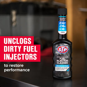 STP label close-up highlighting concentrated formula and usage details for confidence