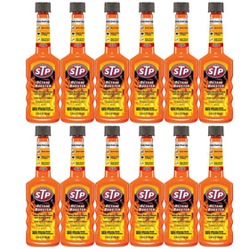 STP Octane Booster front bottle showing packaging and clear use benefit