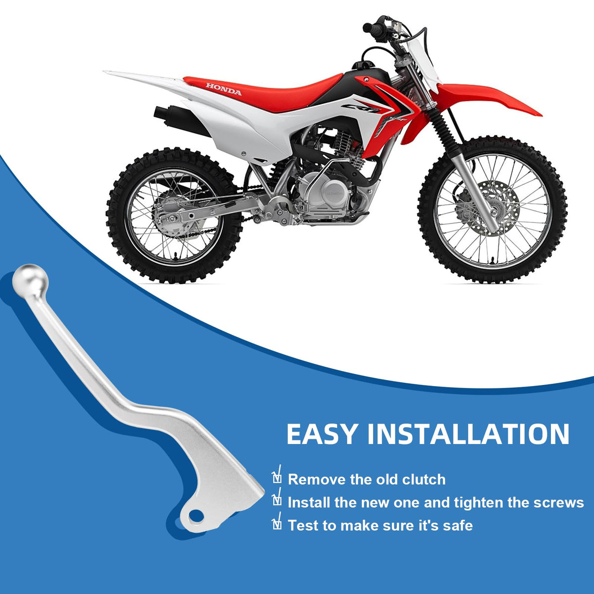 STPCTOU lever mounted on Honda handlebar demonstrating fit and control