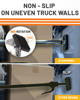 Strapinno end cap close-up showing non-slip grip that prevents sliding