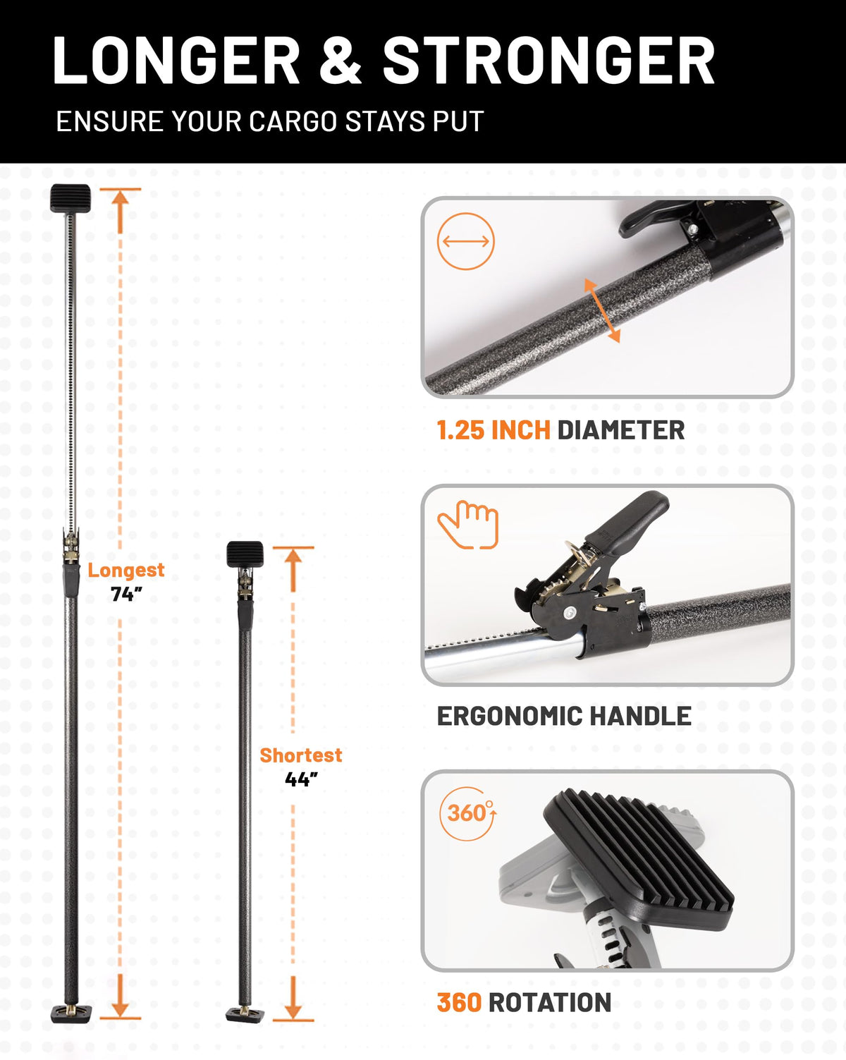 Strapinno cargo bar in lifestyle scene stabilizing outdoor gear during travel