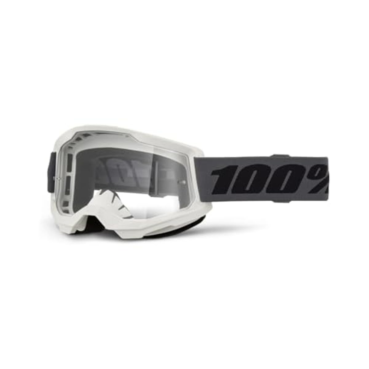 STRATA 2 Goggle Grey close-up of clear lens highlighting anti-fog clarity benefit