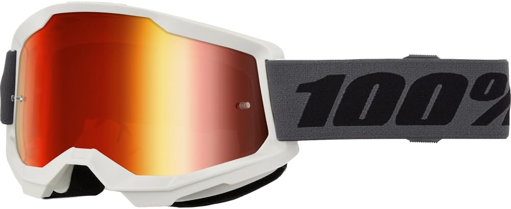 STRATA 2 goggle grey front view showing red mirror lens for reduced glare and clearer contrast