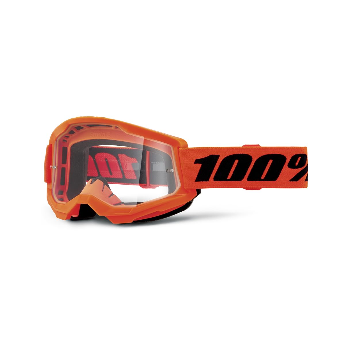 Strata 2 goggle front view showing clear lens and improved visibility