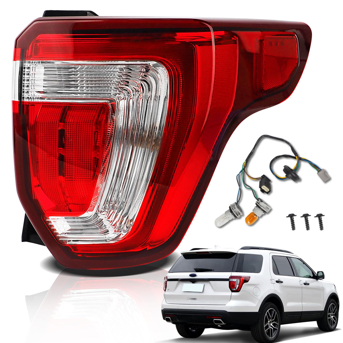 STRAUTOS right tail light front view showing fit and bright LED performance