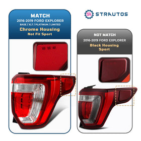 STRAUTOS tail light installed on Ford Explorer demonstrating direct-fit replacement