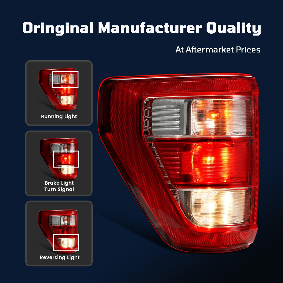 STRAUTOS tail light next to ruler showing accurate dimensions for fit verification