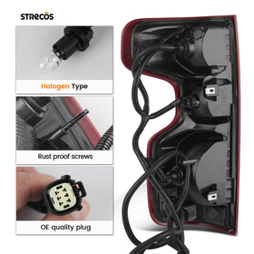 STRECOS tail light backside with bulb and harness connector for easy install